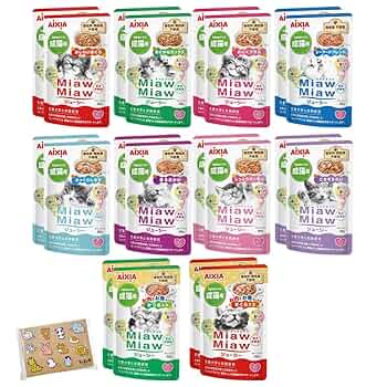 Miaw Miaw　ミャウミャウ ジューシー　パウチ2種　まぐろ　おにく Amazon.co.jp: ミャウミャウ (MiawMiaw) ジューシー 香るおかか